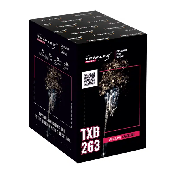 Whistling Crackling TXB263 – wyrzutnia Triplex 25 strzałów 25 mm