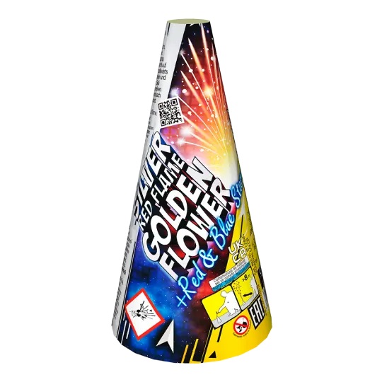 SILVER RED FLAME GOLDEN FLOWER + RED & BLUE STARS JF92 – wulkan Jorge