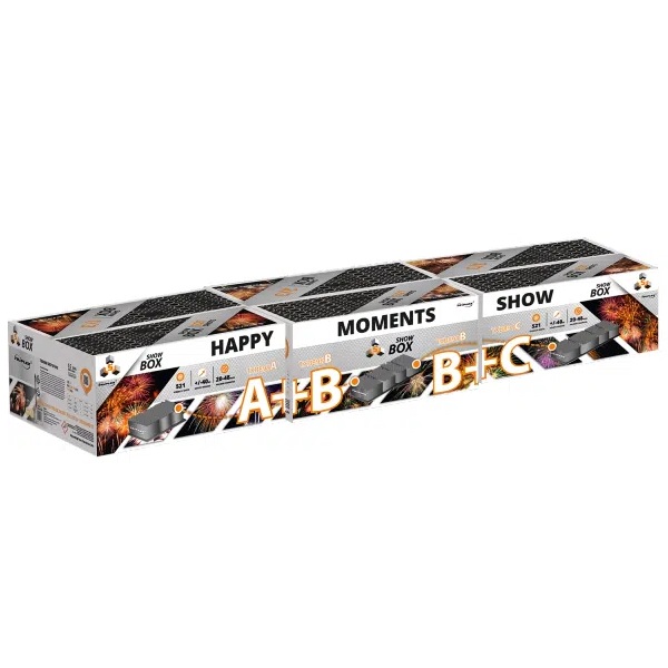 HAPPY MOMENTS SHOW TXB898ABC – wyrzutnia Triplex 521 strzałów 20-48 mm