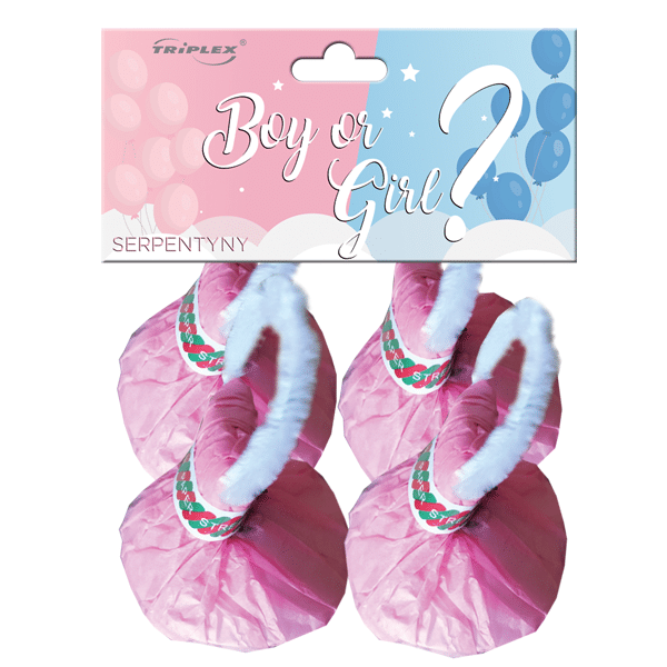 RÓŻOWE TXK162-10 – serpentyny rzucane Triplex 4 sztuki