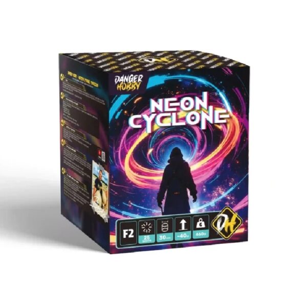 Neon Cyclone – wyrzutnia Danger Hobby 25 strzałów 30 mm