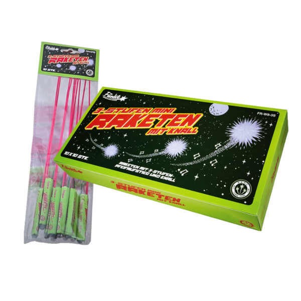 3-Stufen Mini-Raketen Knall FR-W8-3S – rakiety hukowe Funke 10 sztuk