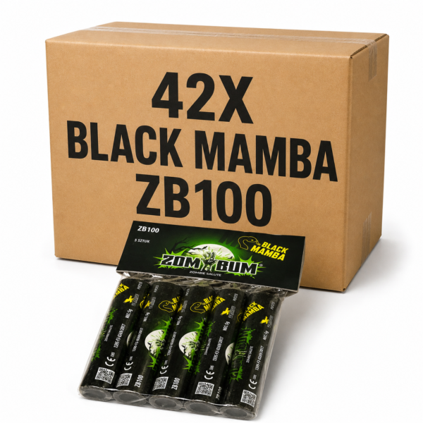 Black Mamba 5G ZB100 – cały karton petard Zom Bum 42 paczki po 5 sztuk