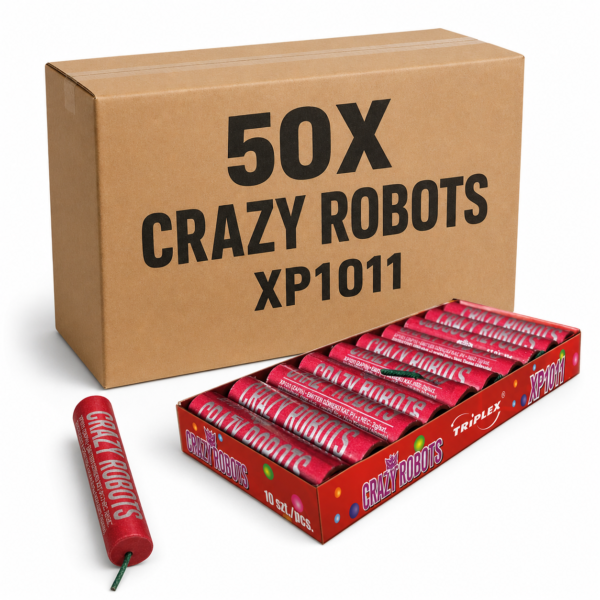 CRAZY ROBOTS XP1011 P1 – cały karton emiterów dźwięku Triplex 50 paczek po 10 sztuk
