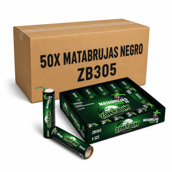 Matabrujas Negro 5G ZB305 – cały karton emiterów dźwięku Zom Bum 50 paczek po 5 sztuk