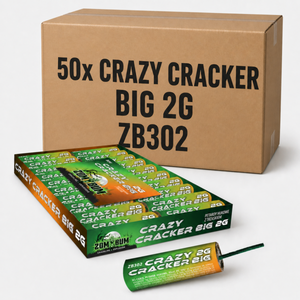 Crazy Cracker BIG 2G ZB302 – cały karton petard Zom Bum 50 paczek po 20 sztuk